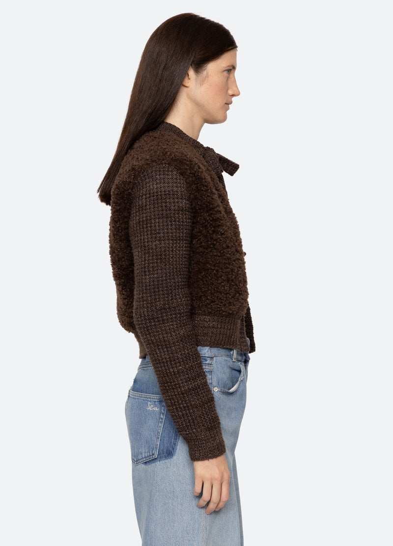 chocolate-fenna jacket-side view - 3