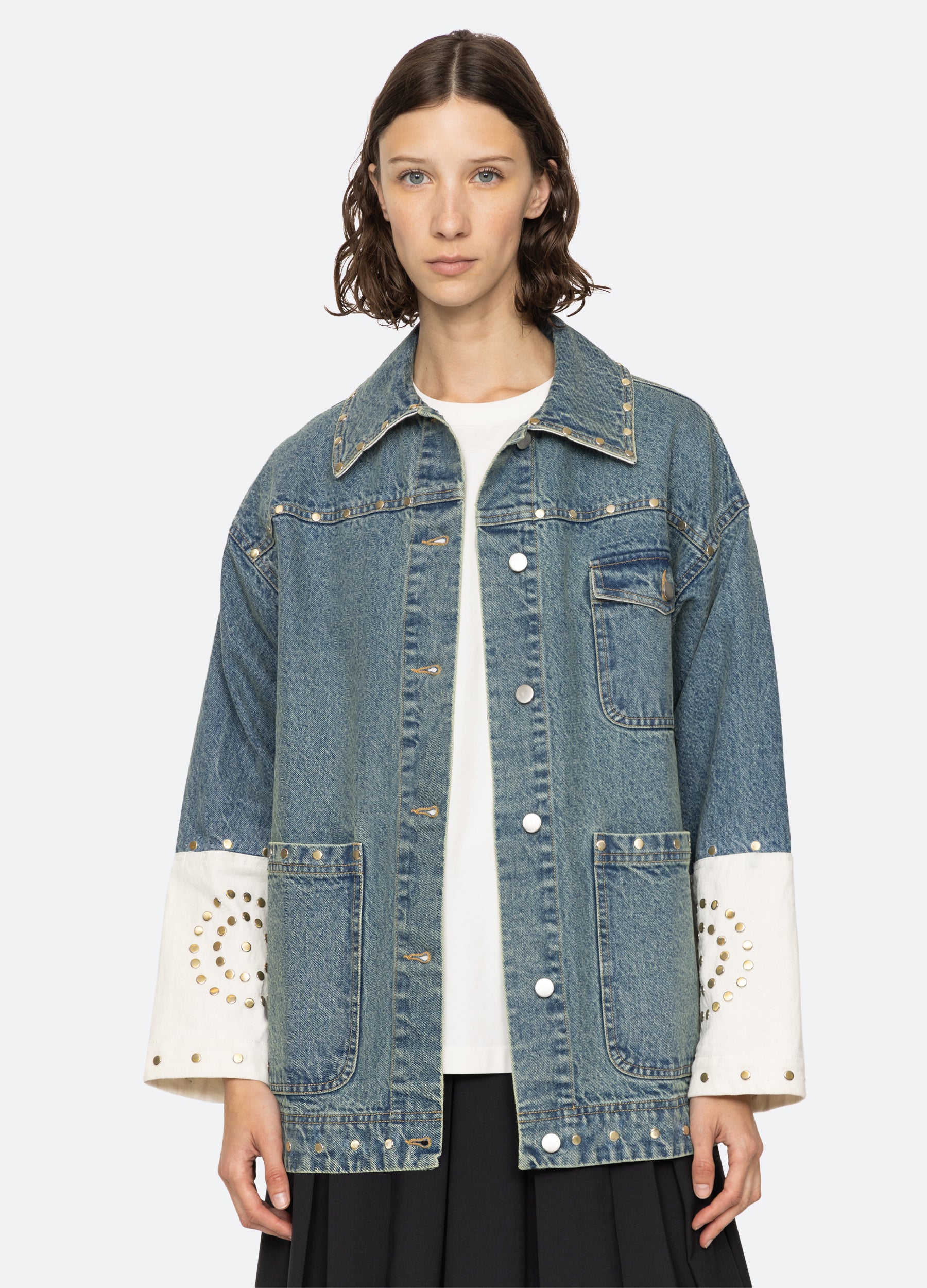 Sea New cheapest York Lace Denim Boxy Jacket XS