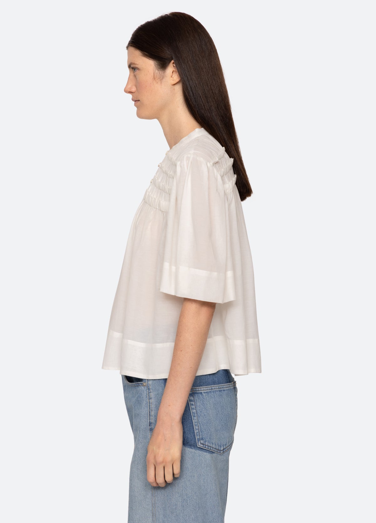 cream-nomi s/s top-side view - 3