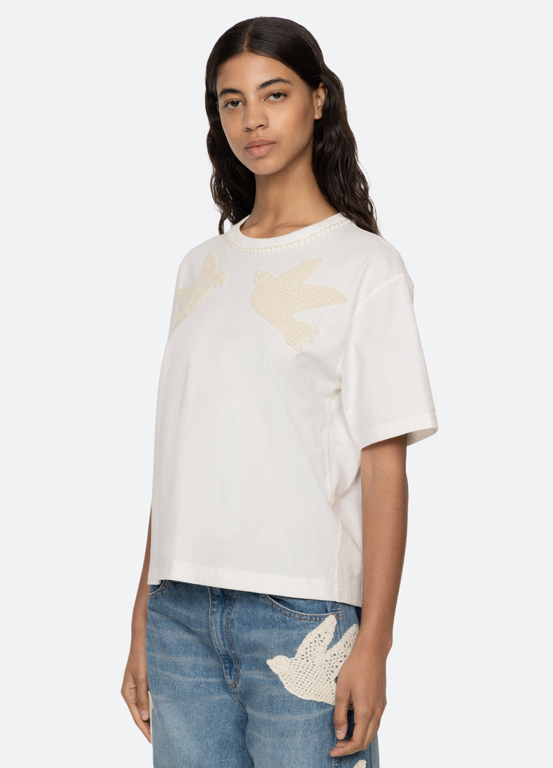 white-sally t-shirt-three quarter view - 12