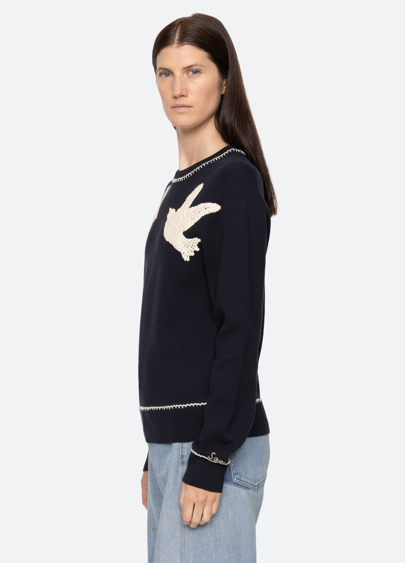 navy-sally sweater-side view - 4