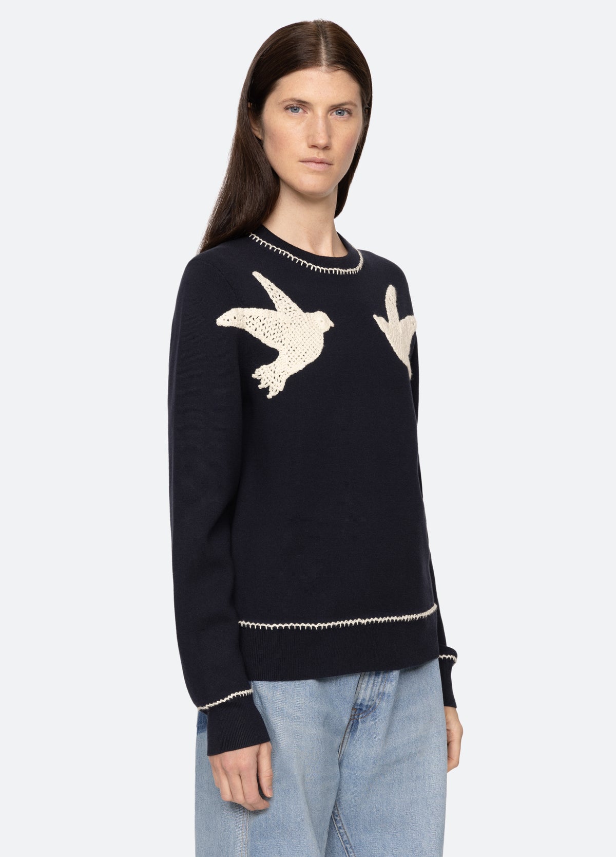 navy-sally sweater-three quarter view - 5