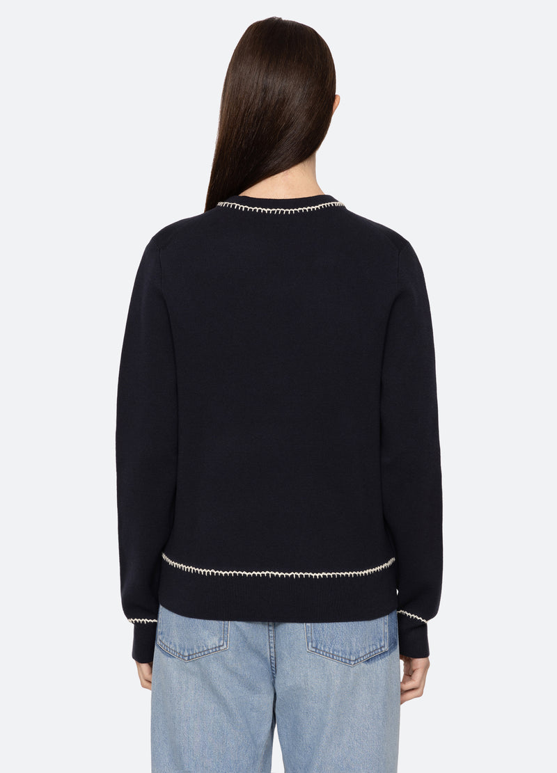 navy-sally sweater-back view - 3