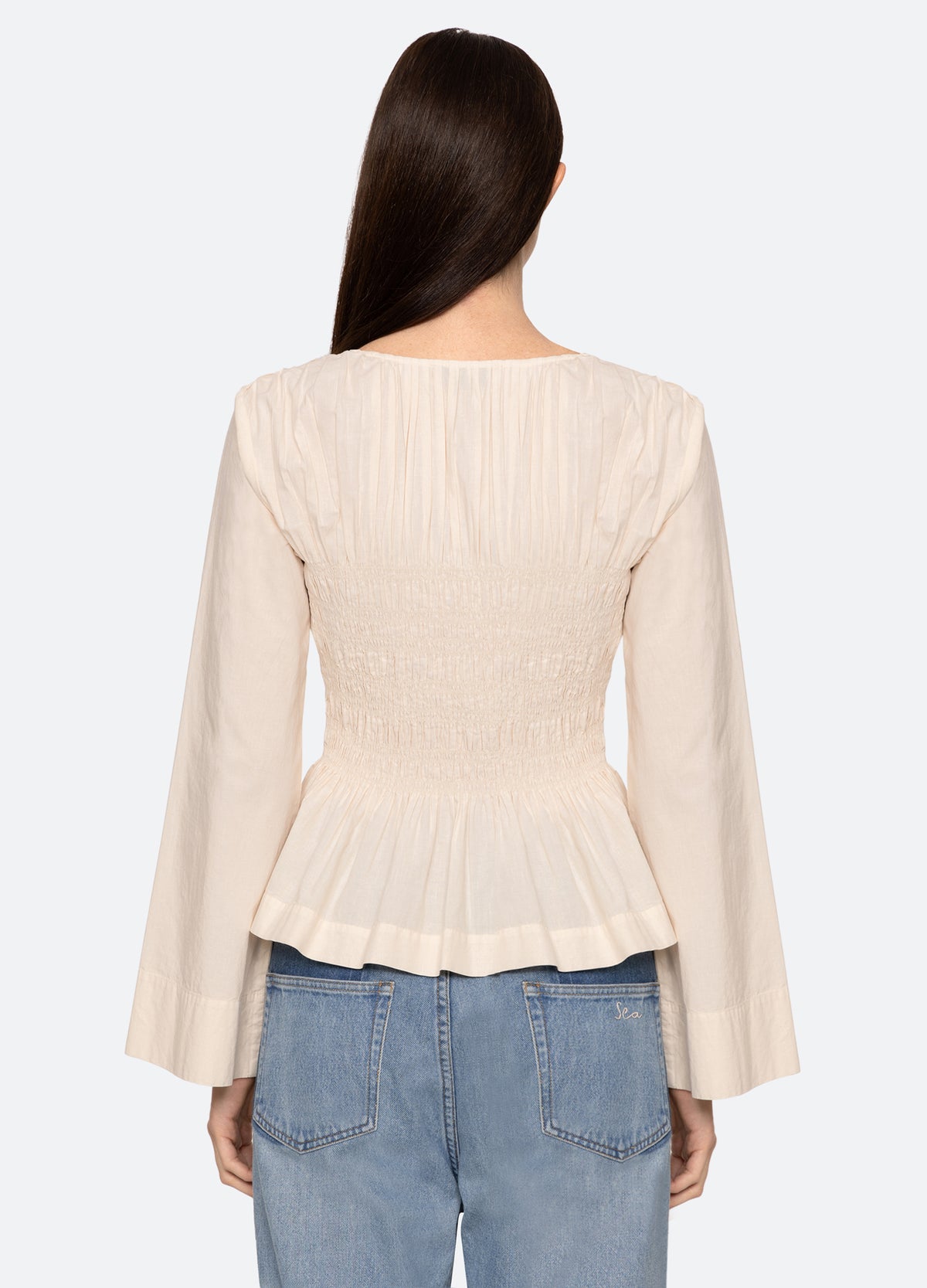 cream-teri top-back view - 2