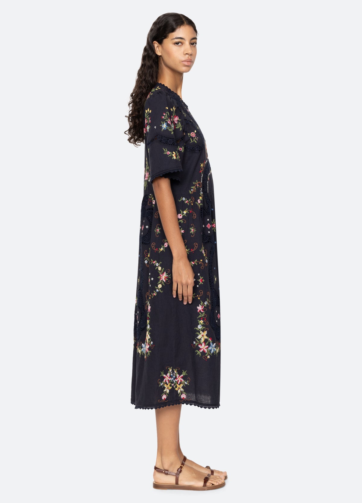 navy-edwina s/s dress-side view - 4