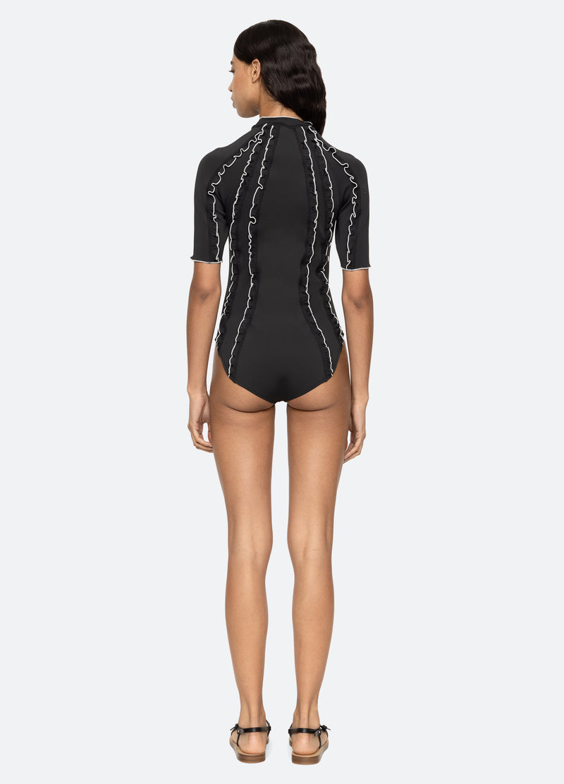 black-camille one piece-back view - 3