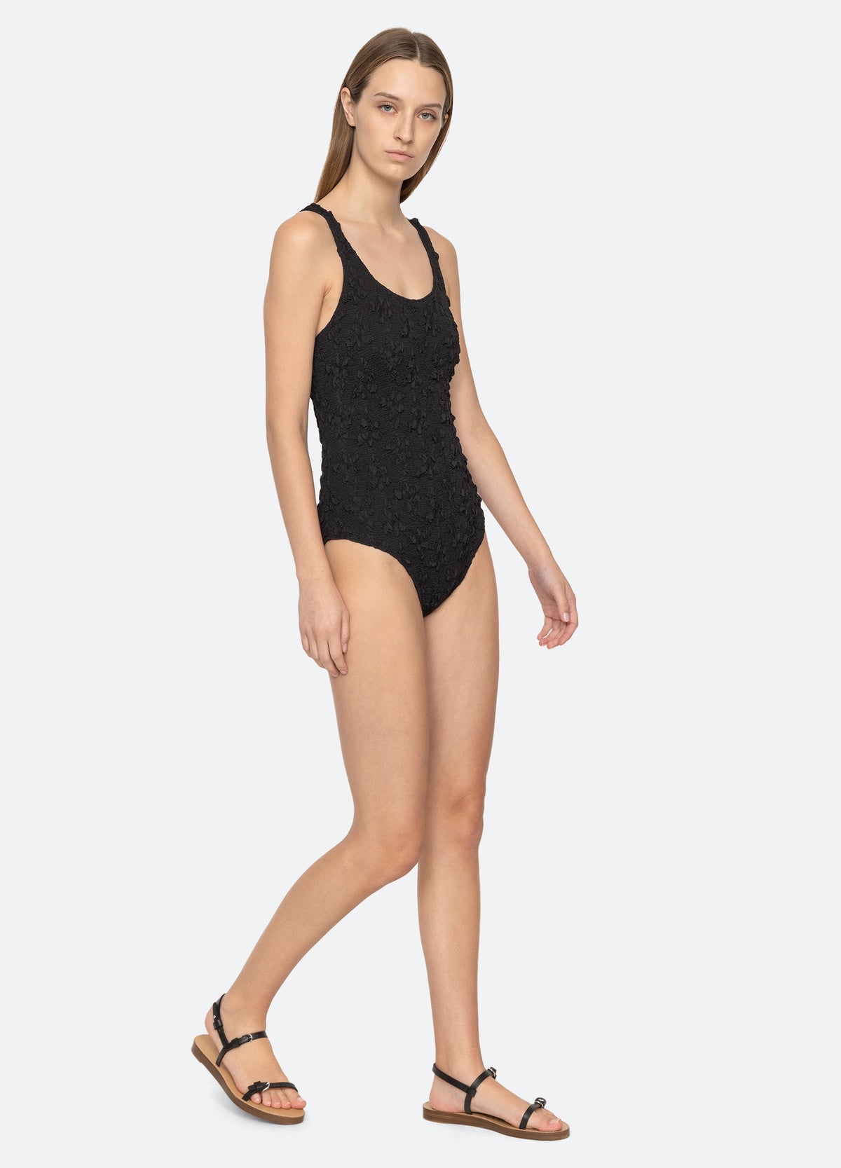 black-slone one piece-walking view - 6