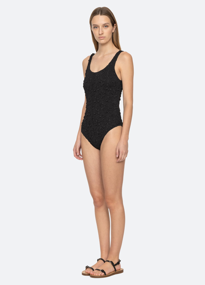 black-slone one piece-three quarter view - 5