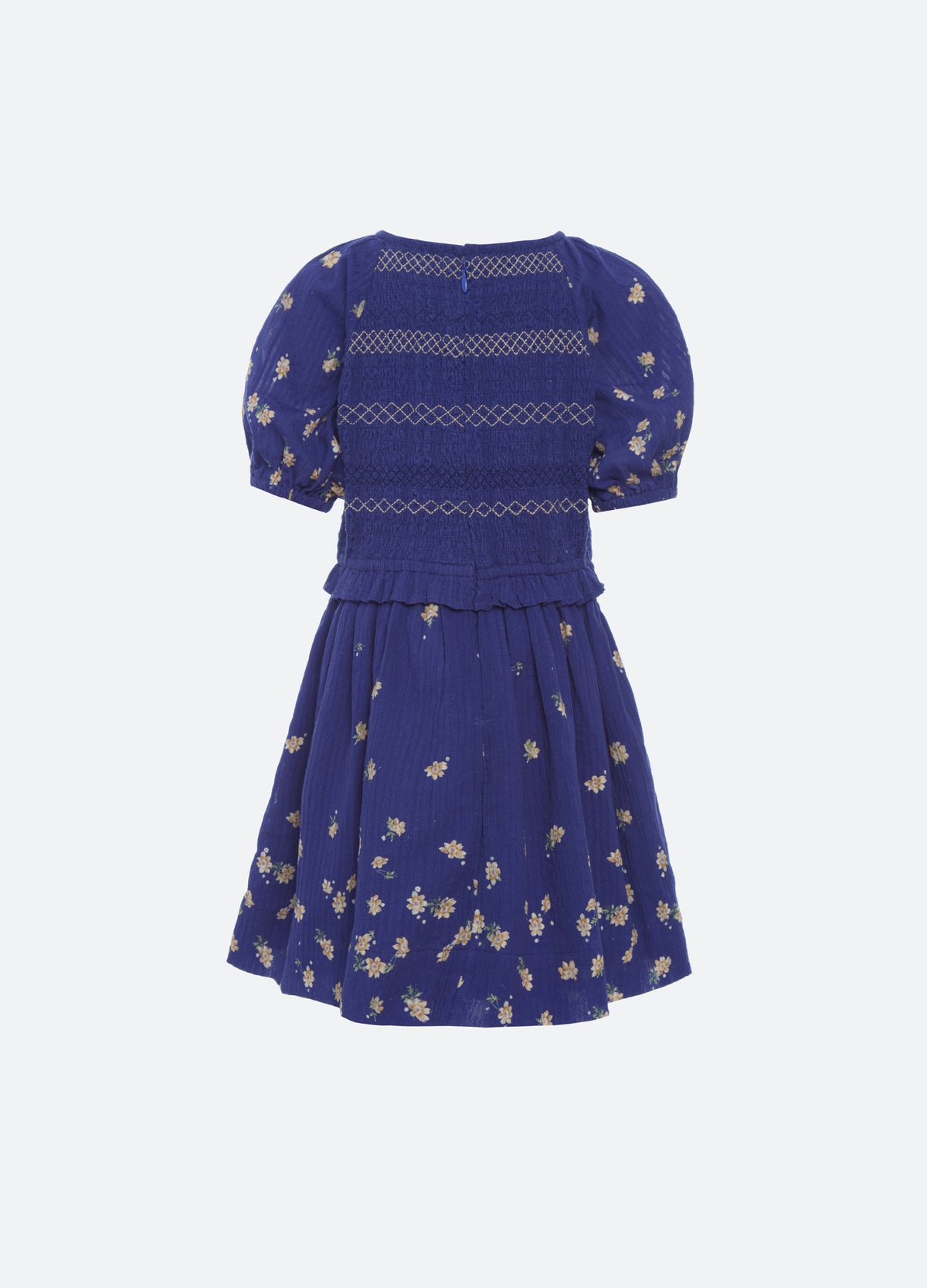 blue-elizabeth kids dress-back view - 3