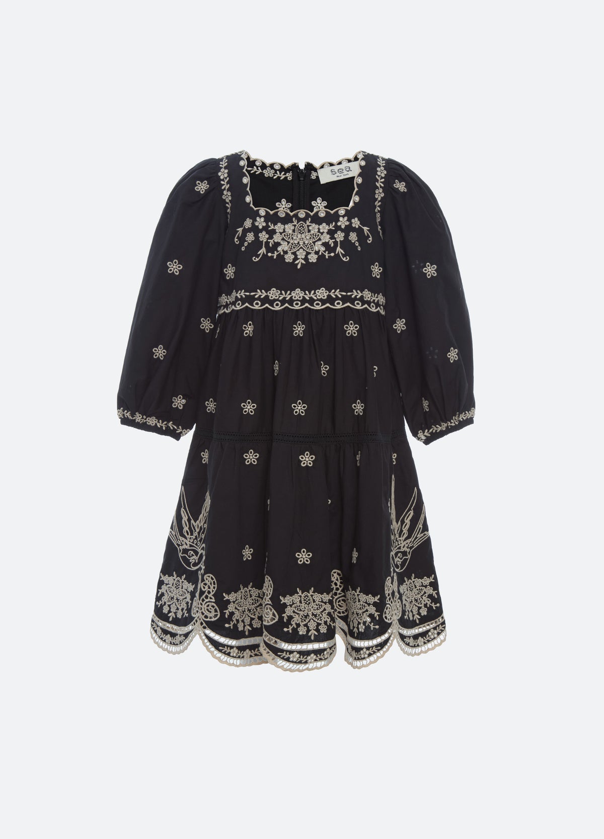 black-kingsley kids dress-front view - 2