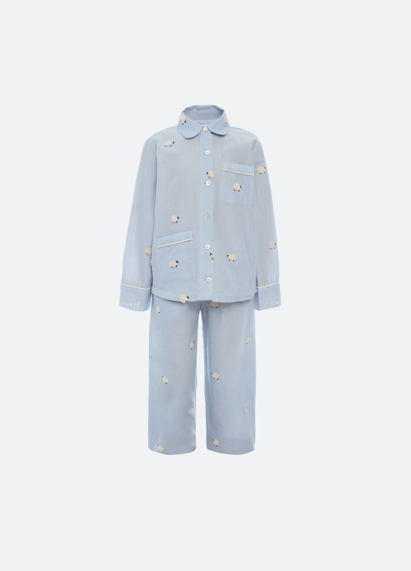 sky-sheep kids pj set-front view - 2