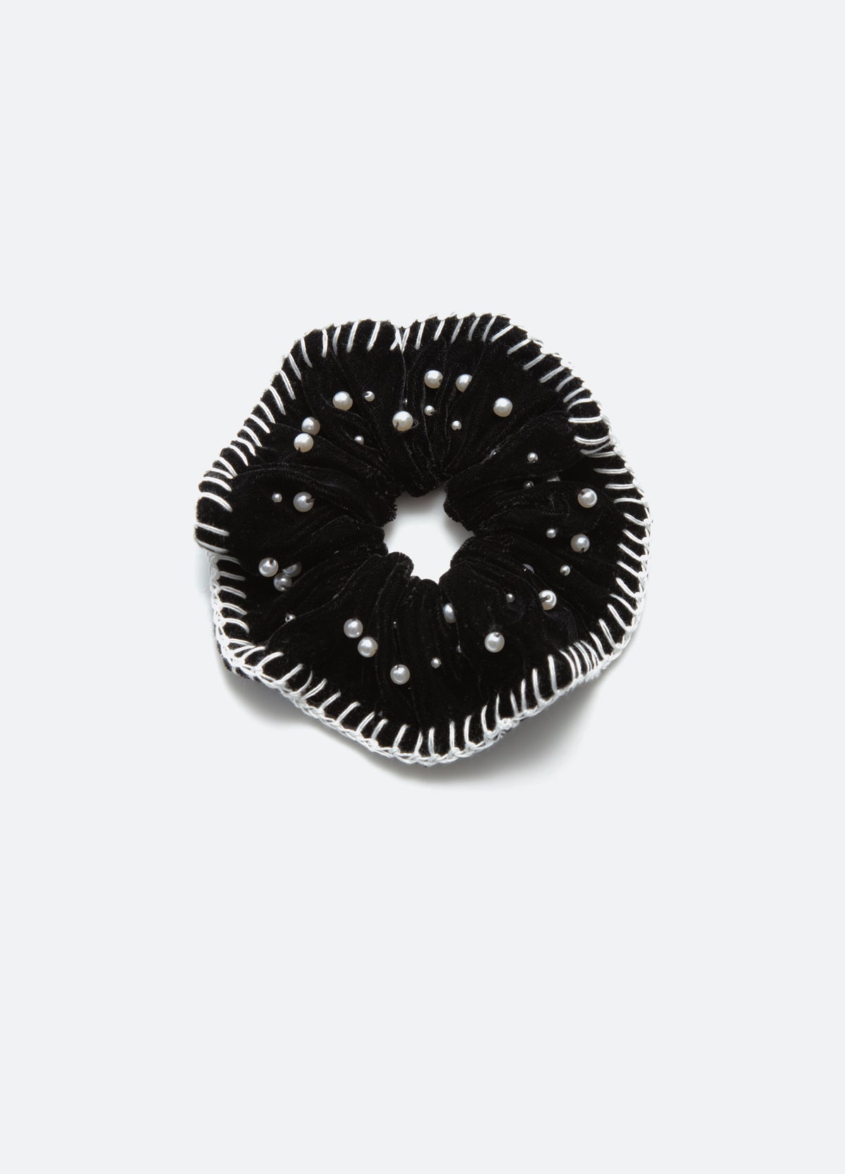 black-pearl scrunchie-flat view - 2