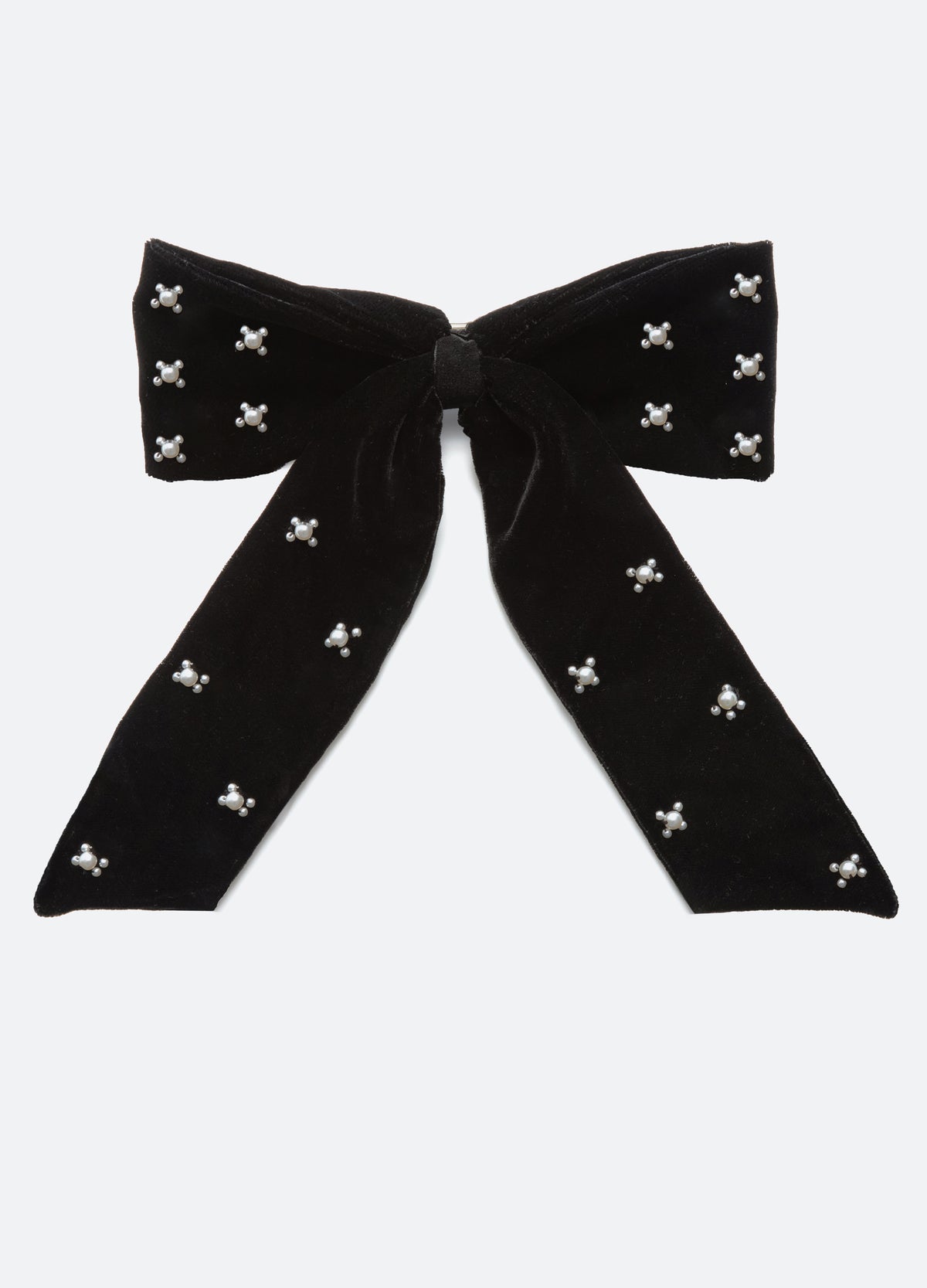 black-velvet bow clip-flat view - 3