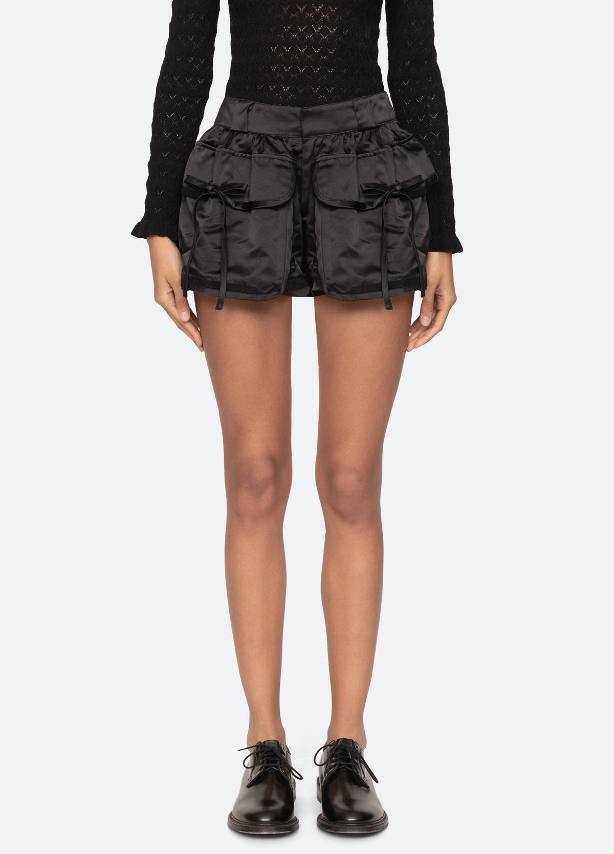 black-loraine shorts-front view - 2