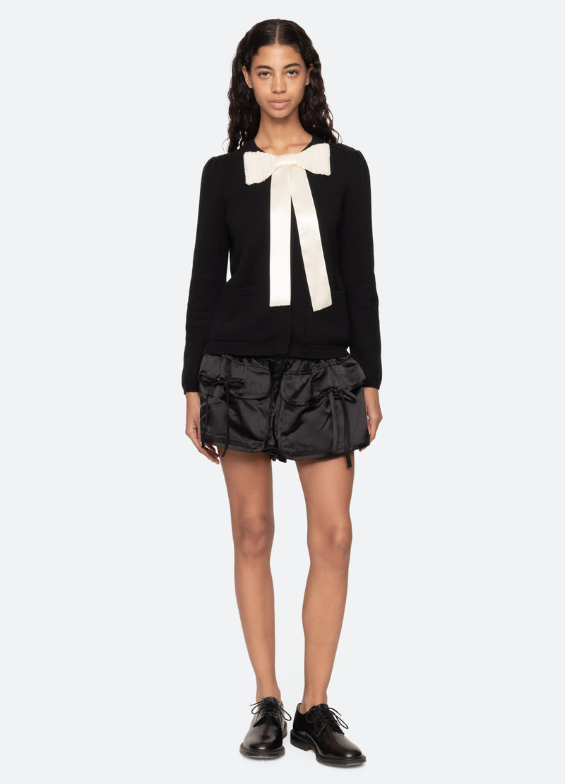 black-loraine shorts-full body view - 7