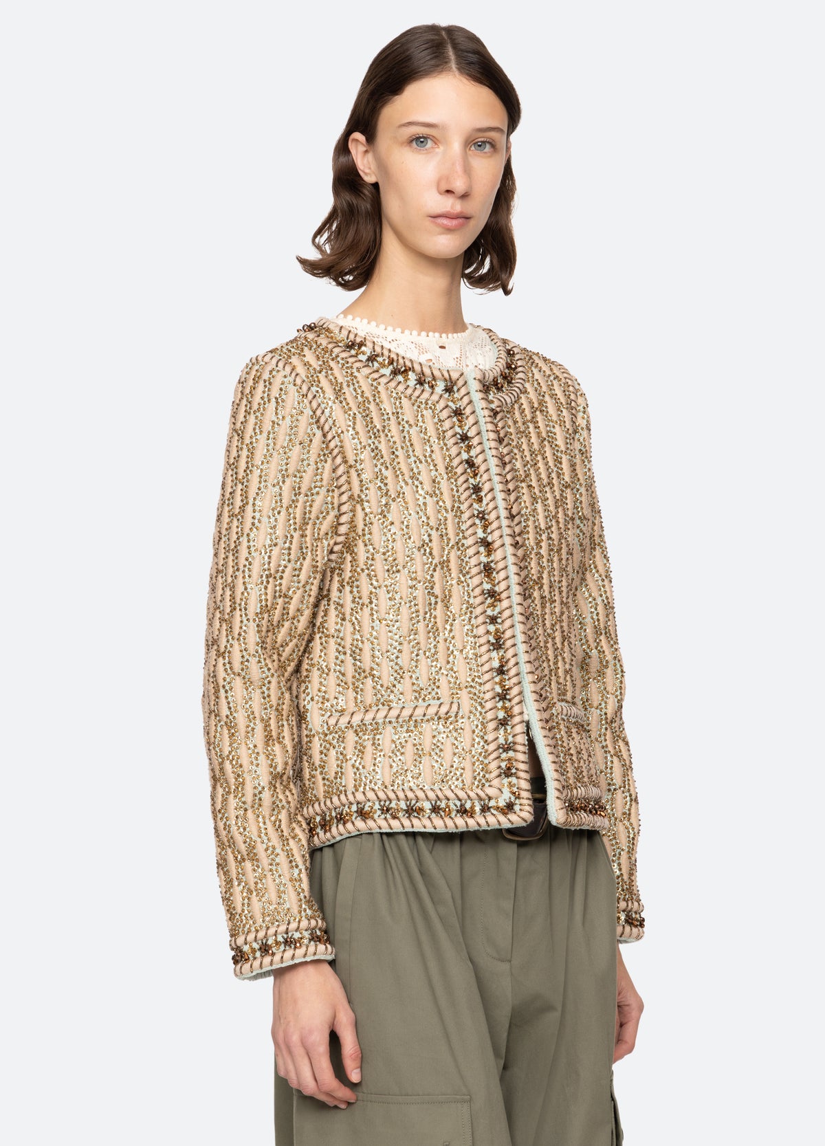 gold-viviana jacket-three quarter view - 5