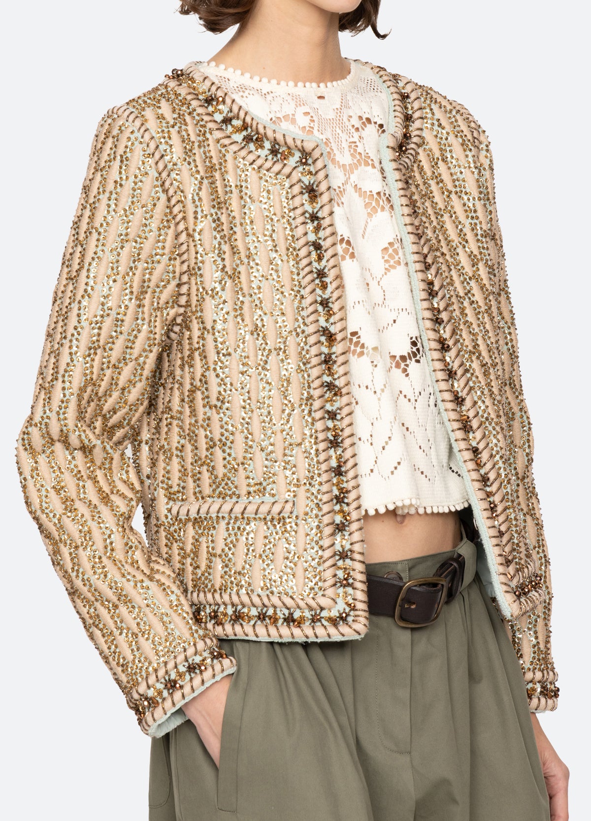 gold-viviana jacket-detail view - 8