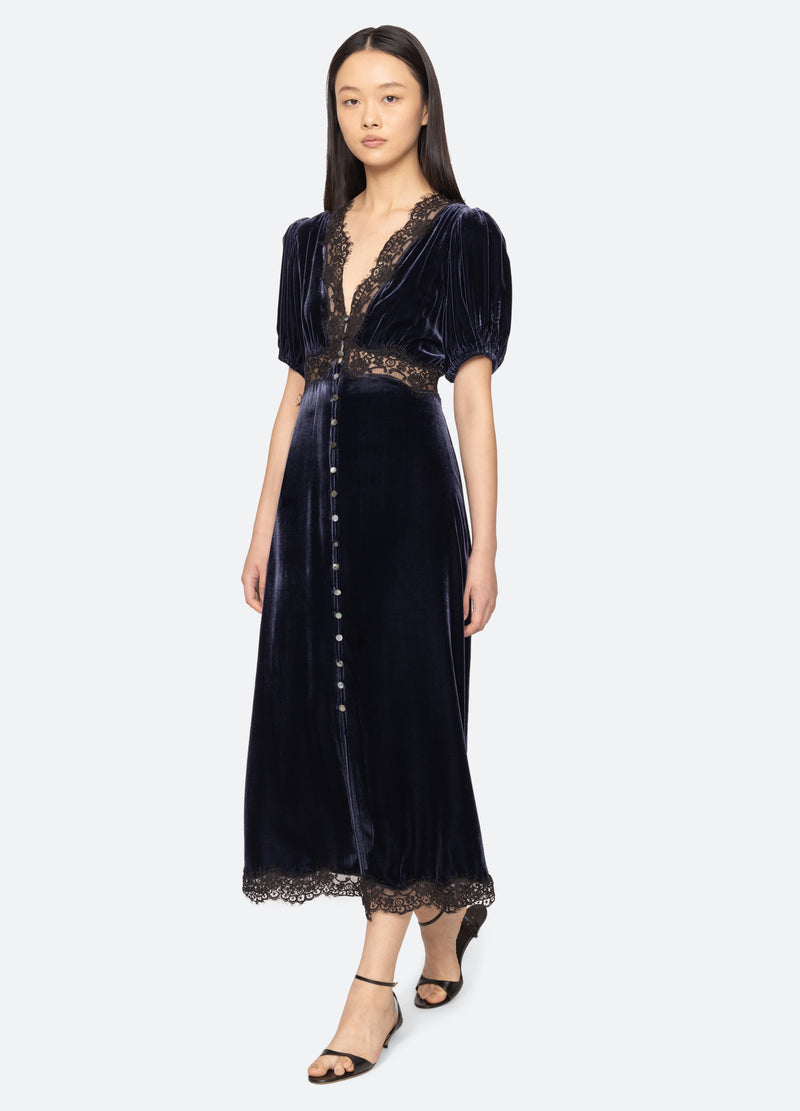 navy-clarice dress-front view - 1