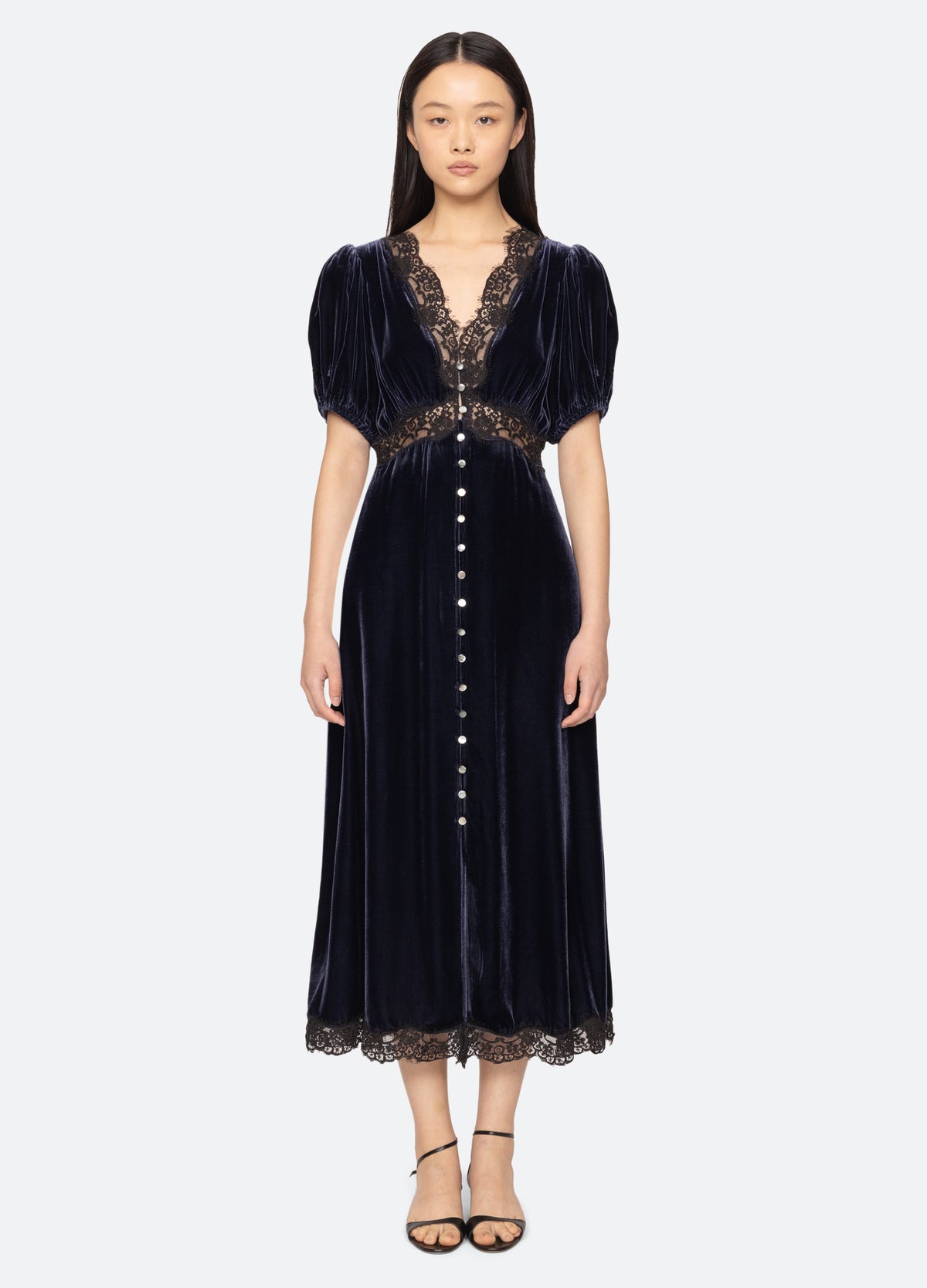 sea black velvet dress Valerie Velvet Back Tie Dress by Sea New York