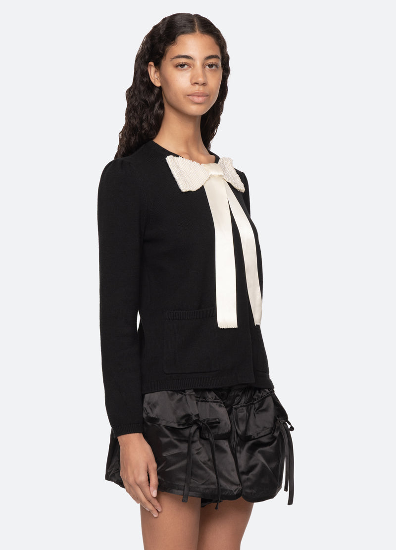 black-seraphine cardigan-three quarter view - 6