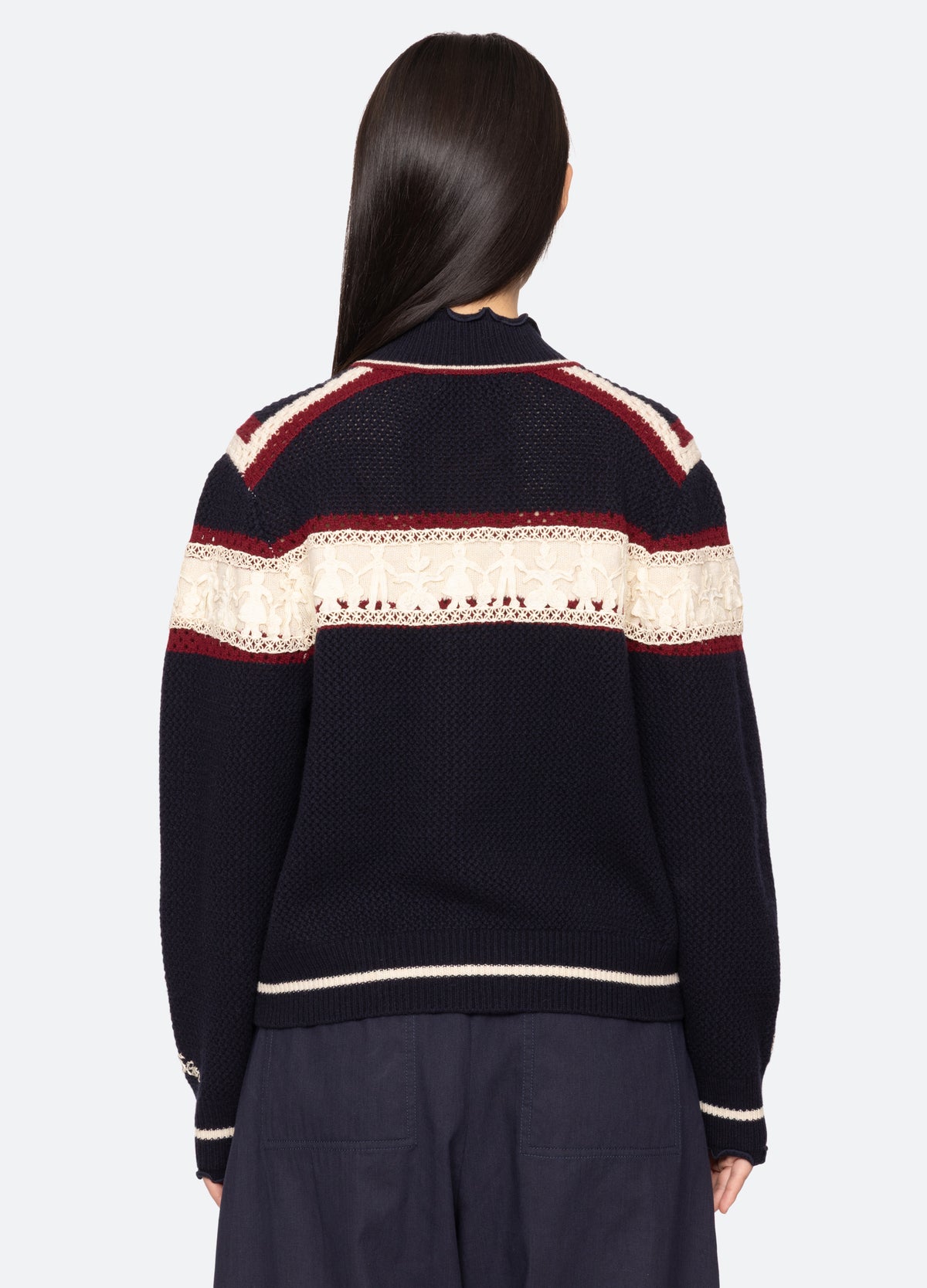 multi-hester zip cardigan-back view - 3