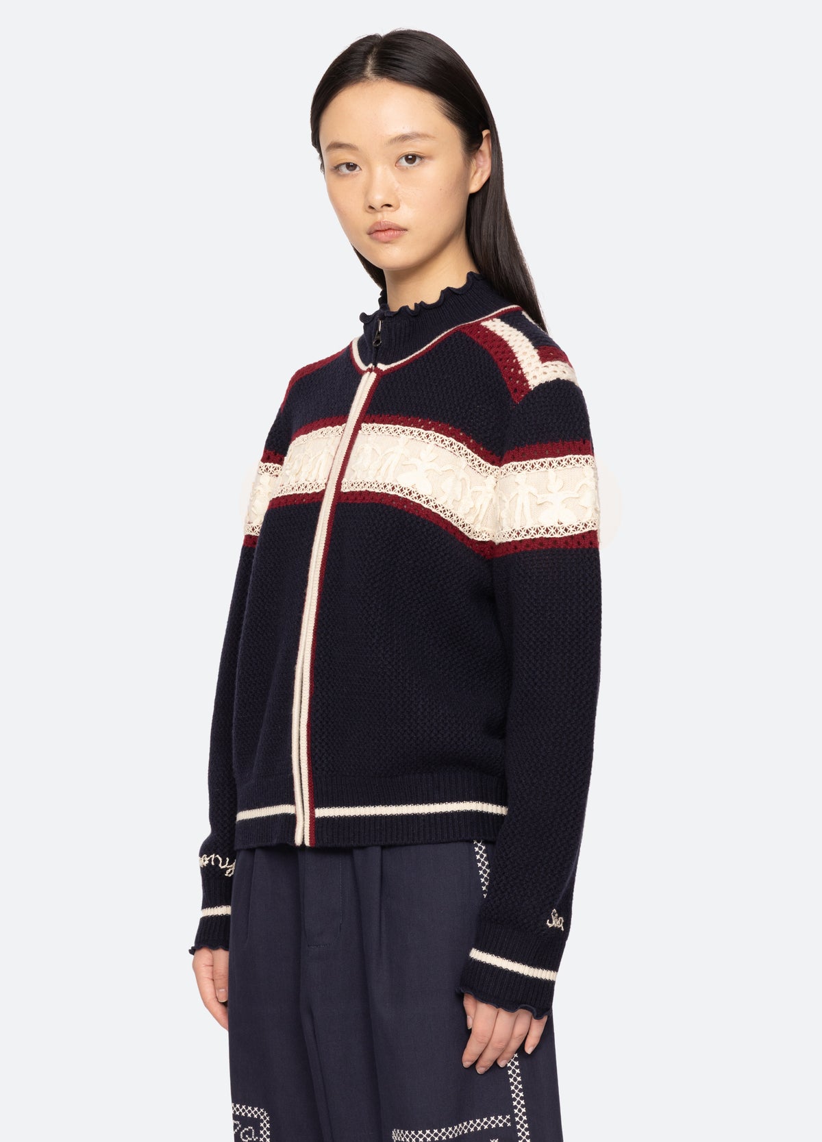 multi-hester zip cardigan-three quarter view - 5