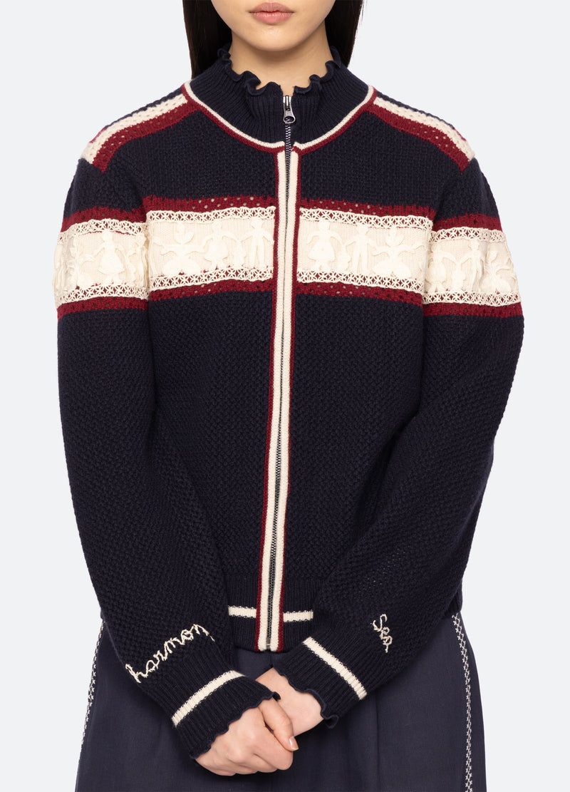 multi-hester zip cardigan-detail view - 7