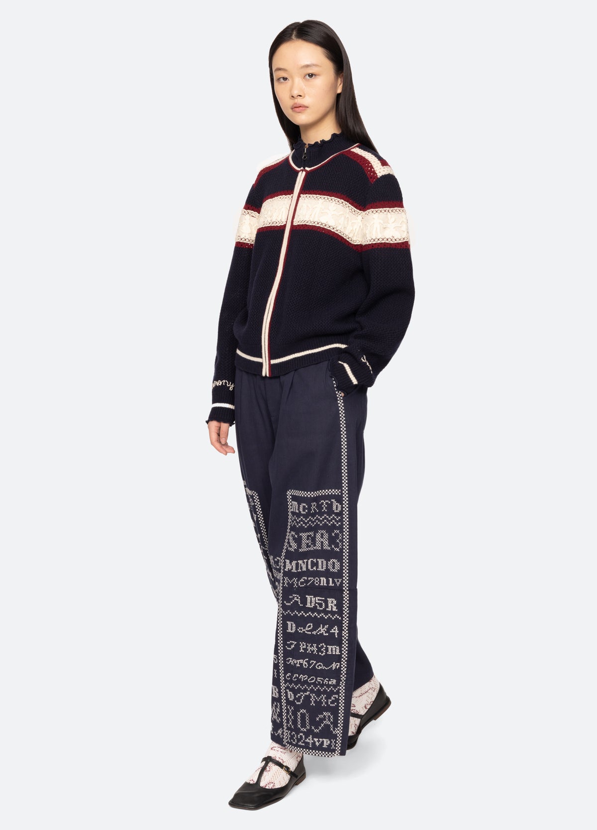 multi-hester zip cardigan-full body view - 8