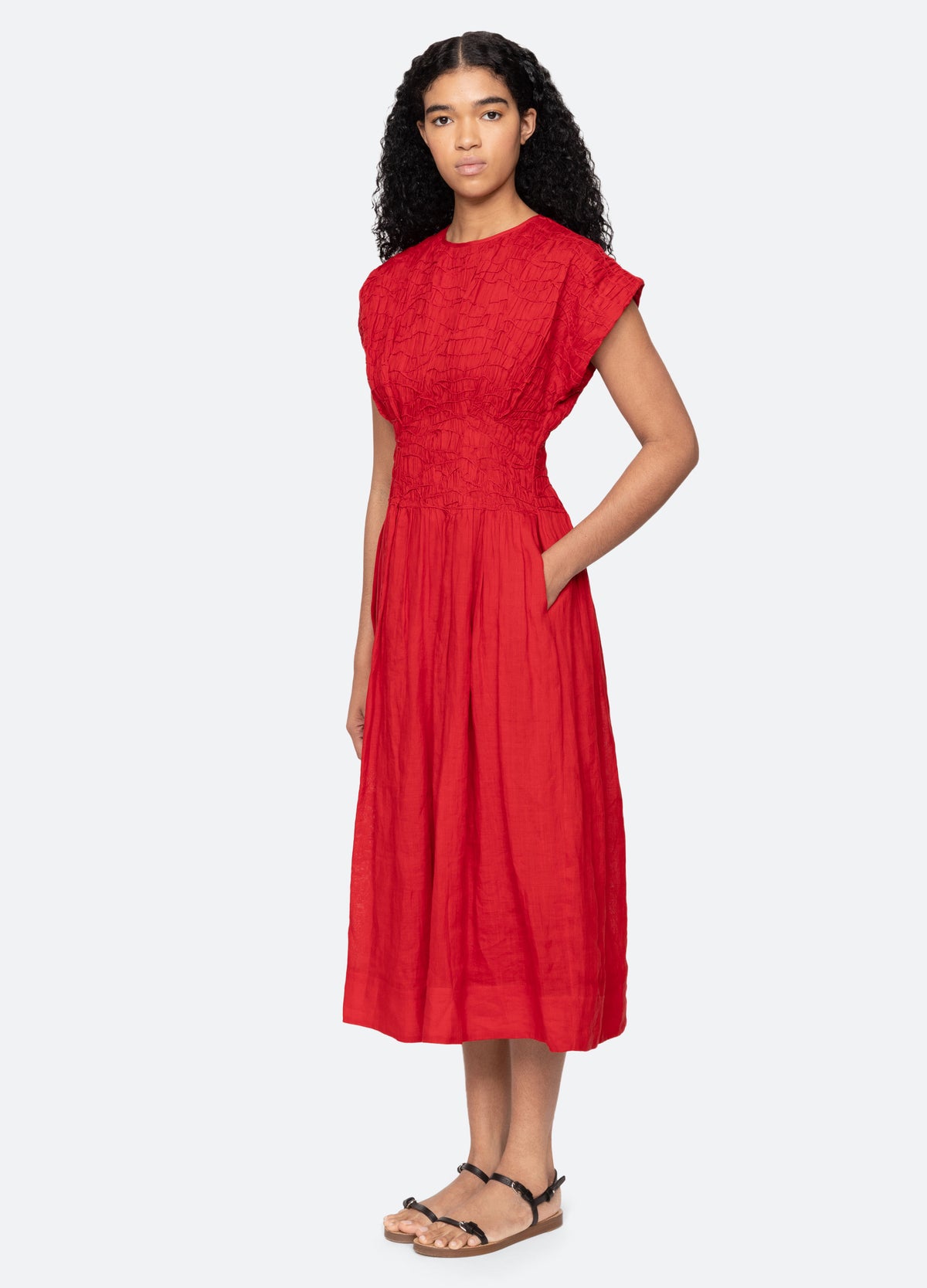 red-imogen dress-three quarter view - 5