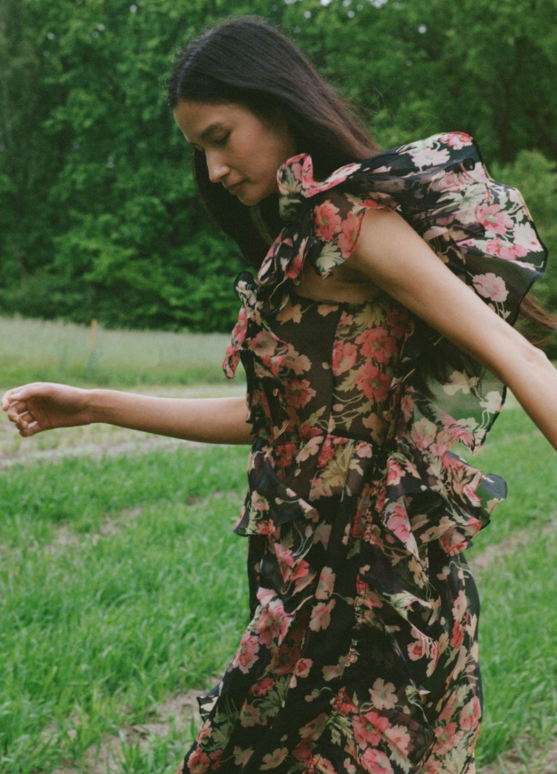 black-cornelia midi dress-editorial view - 1
