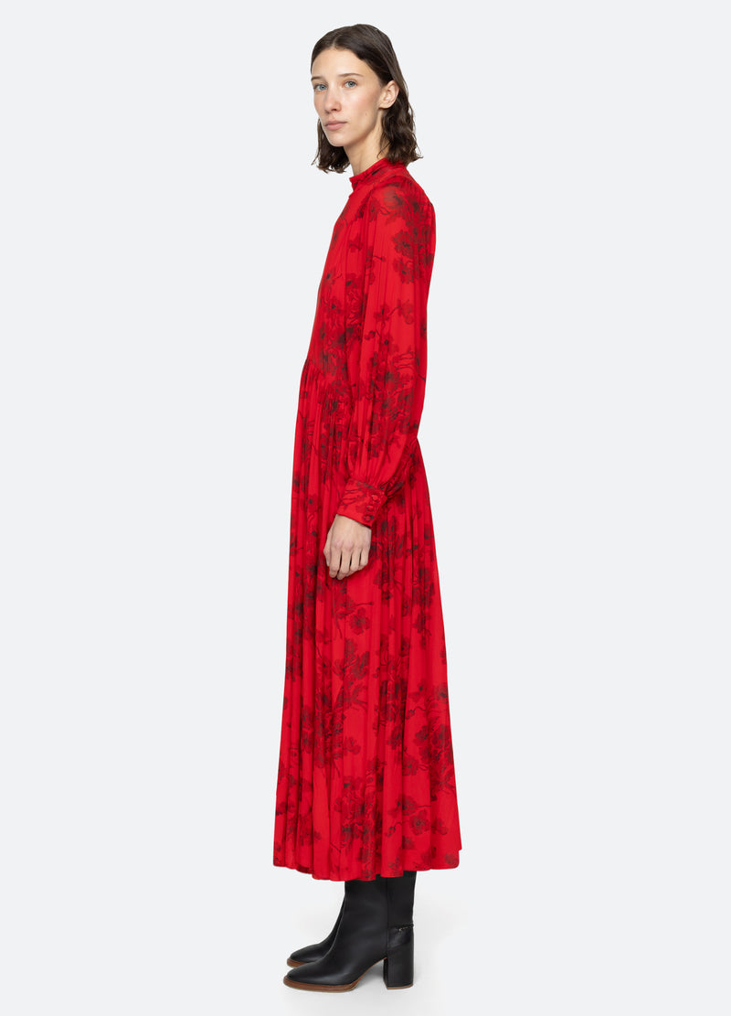red-cornelia l/s dress-side view - 5