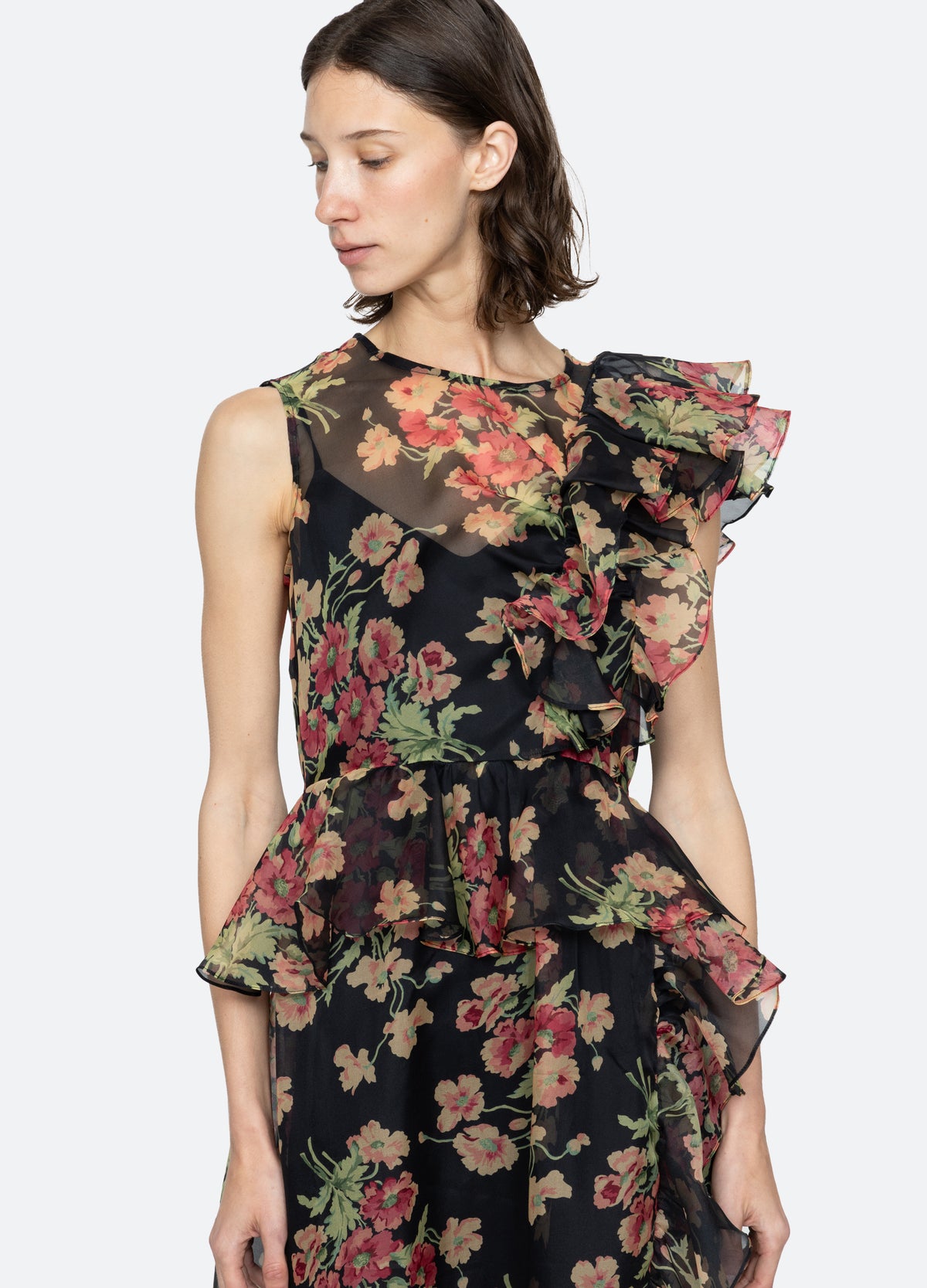 black-cornelia midi dress-detail view - 9