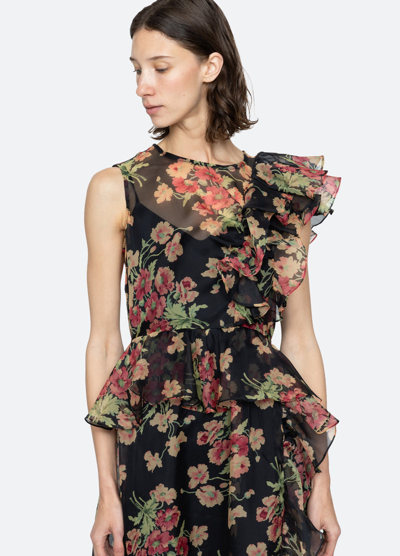 black-cornelia midi dress-detail view - 9