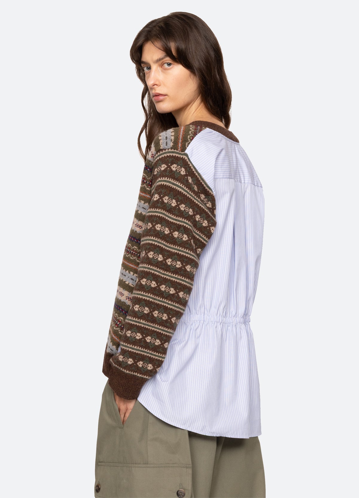 olive-ciara sweater-feature view