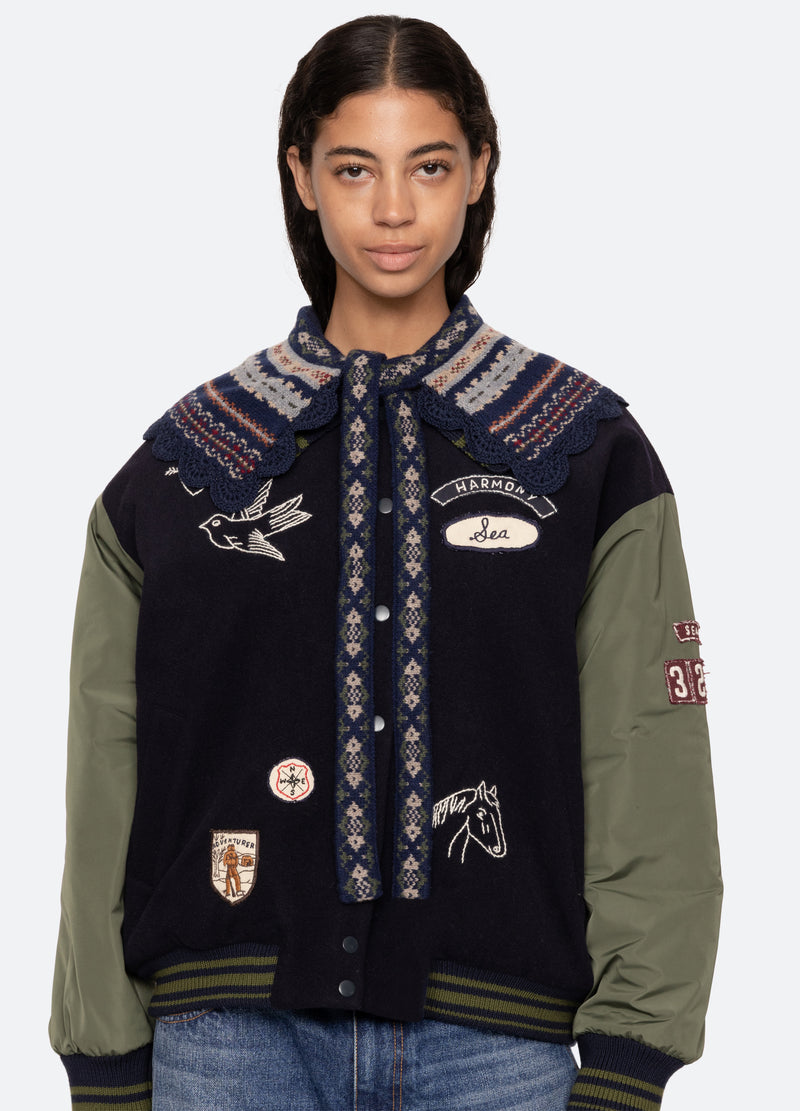 navy-ciara collar-front view - 2