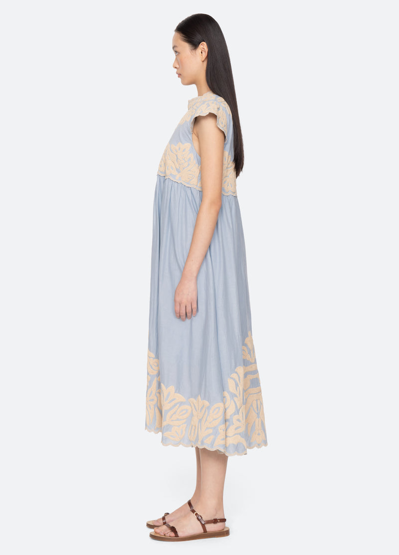 blue-alexandra dress-side view - 14