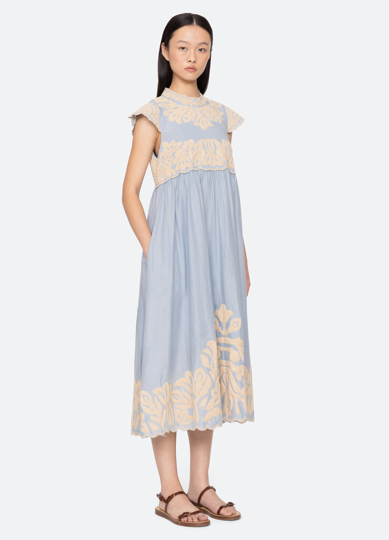 blue-alexandra dress-three quarter view - 10