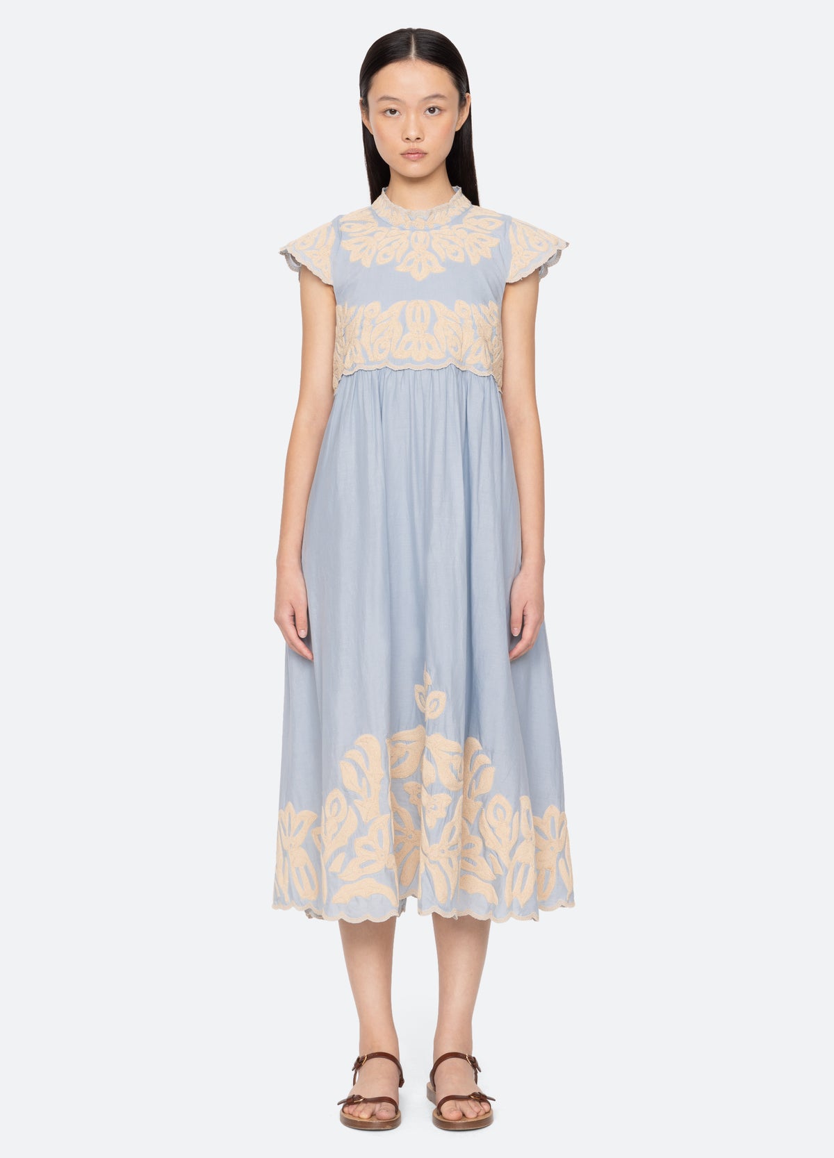 blue-alexandra dress-front view - 12