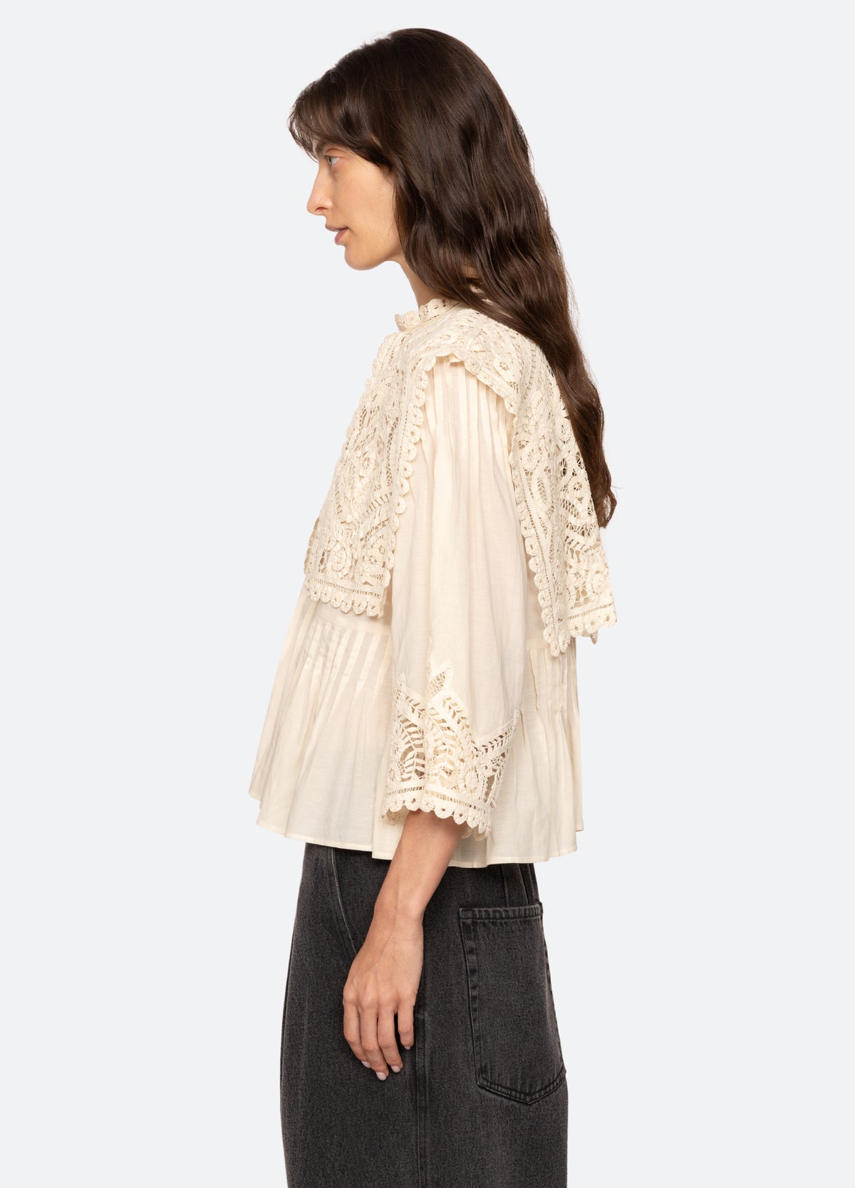 cream-adelina s/s top-side view - 3