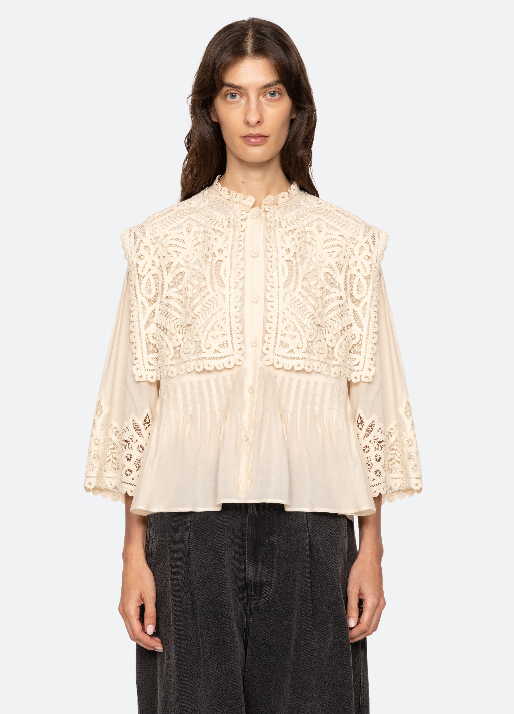 トップス andmary Helena ribbon tops beige ANDMARY】Stella ribbon tops