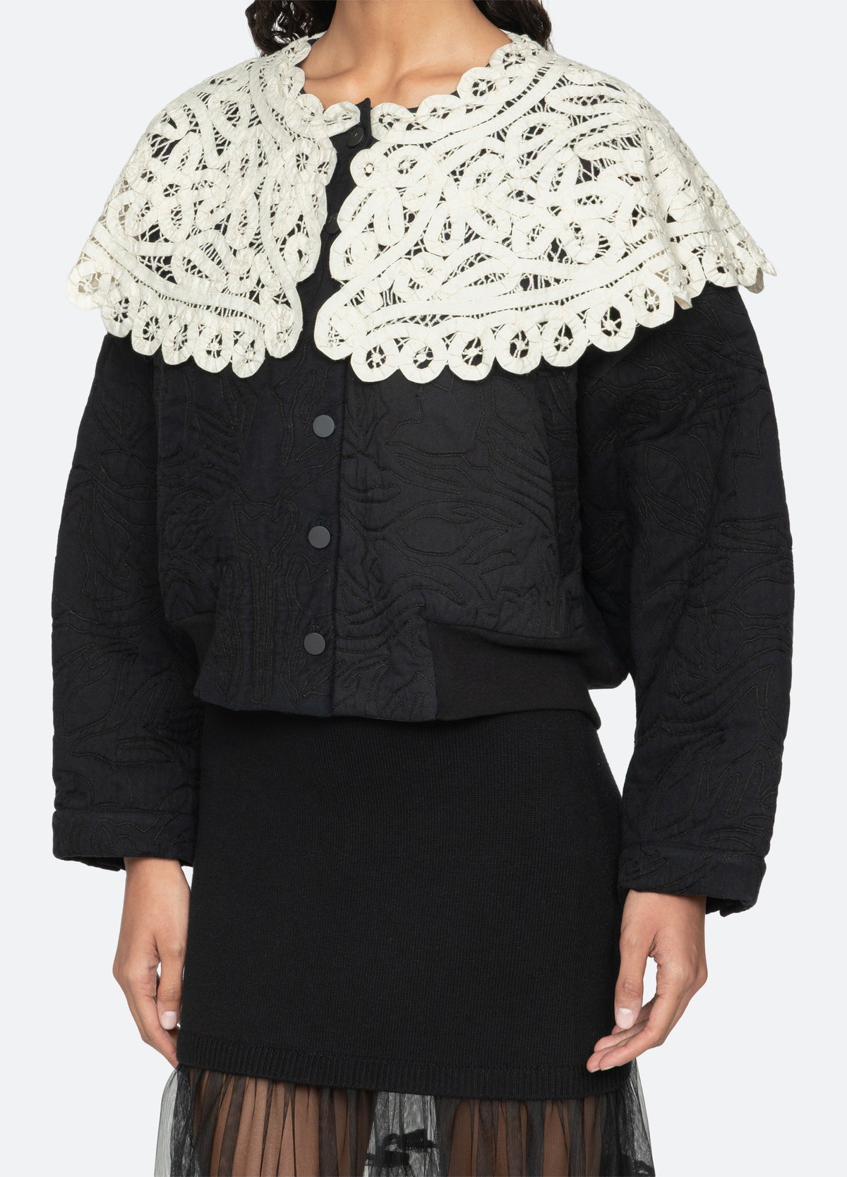 black-adelina jacket-detail view - 6