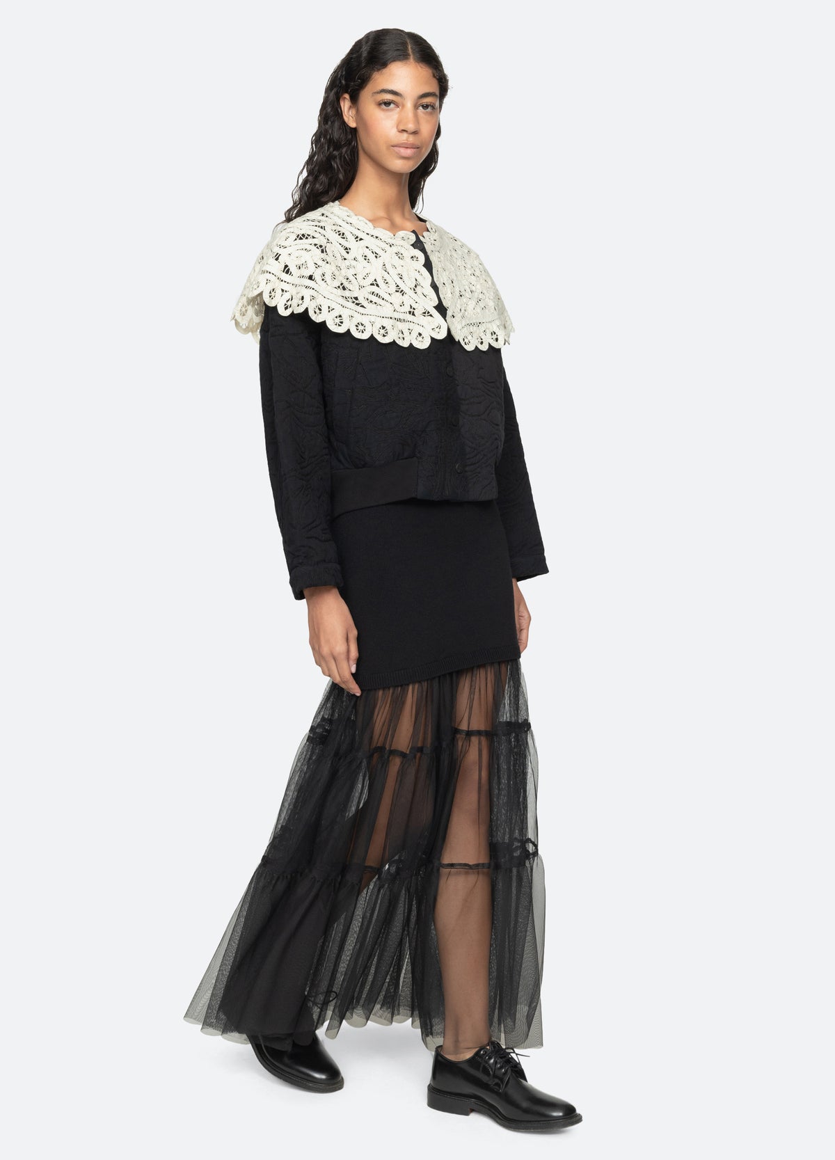 black-adelina jacket-full body view - 7