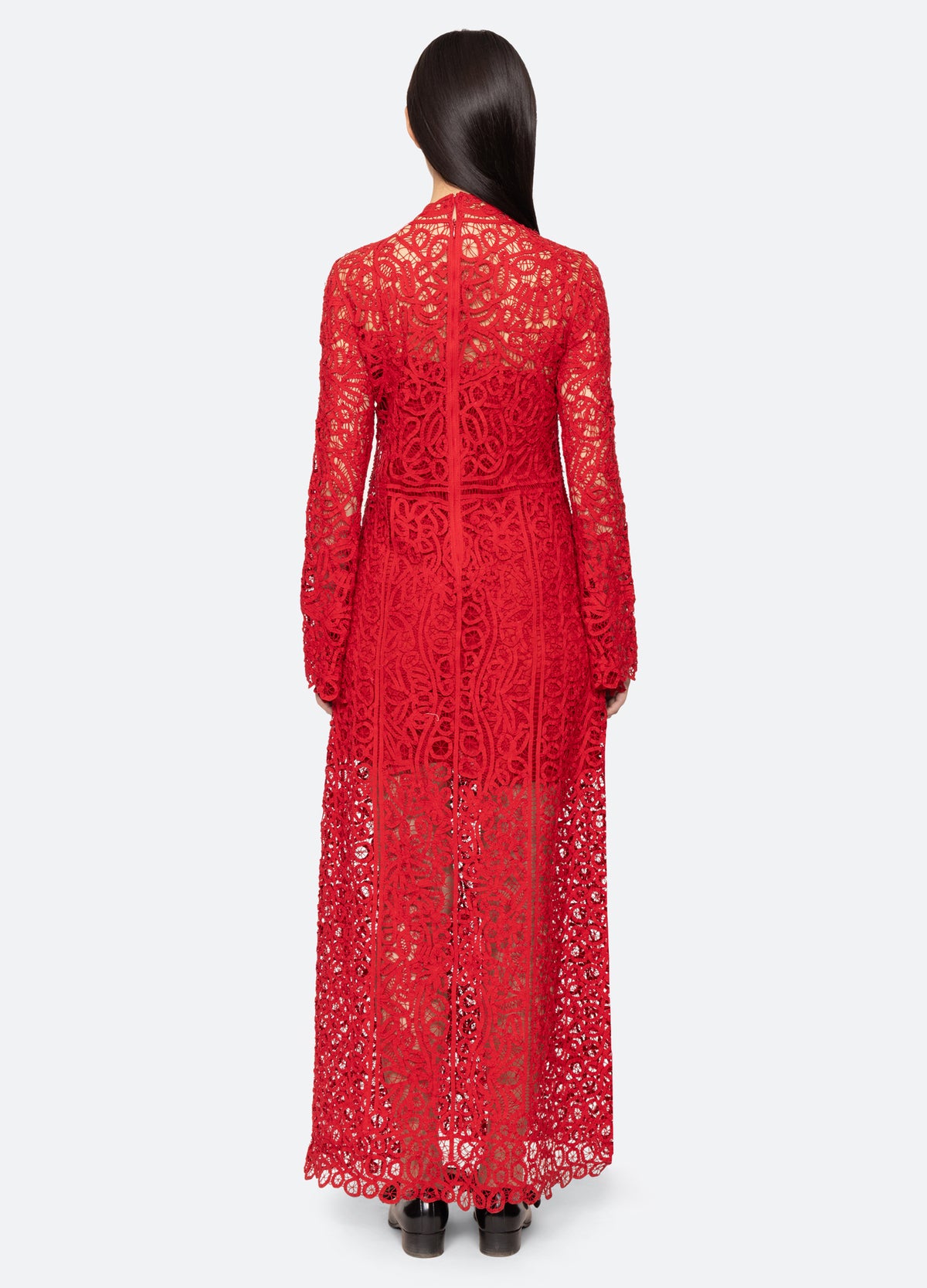 red-adelina dress-back view - 4