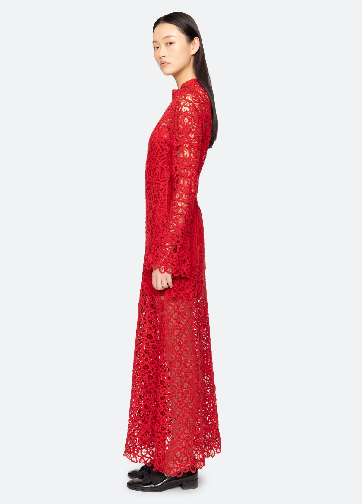 red-adelina dress-side view - 5