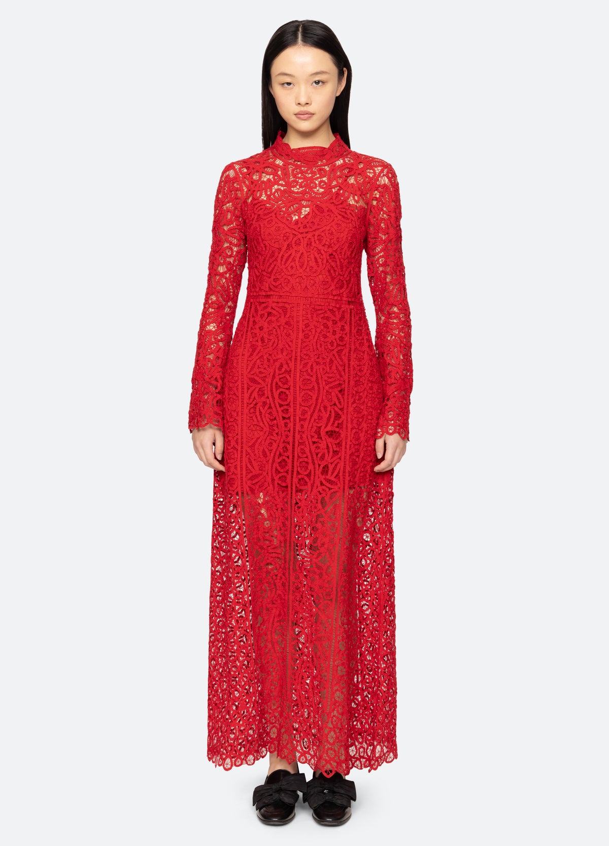 red-adelina dress-front view 2 - 7