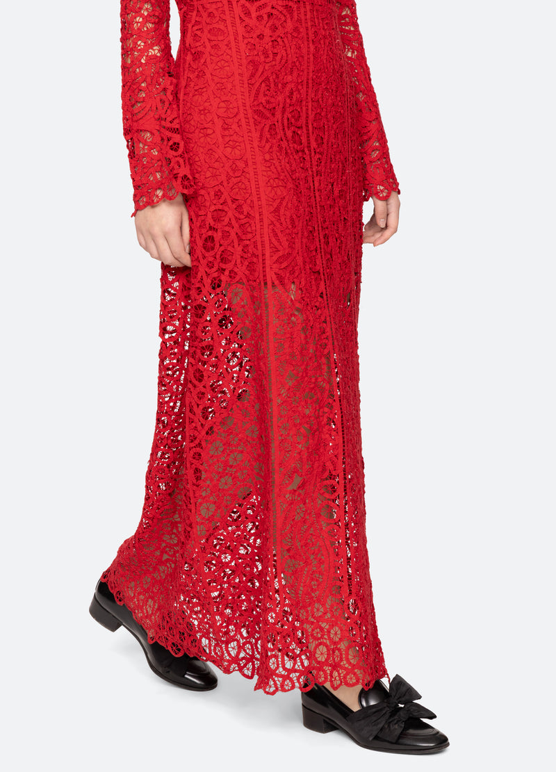 Sea Adelina Lace Maxi Dress - Red Sea Adelina Lace Maxi Dress - Red