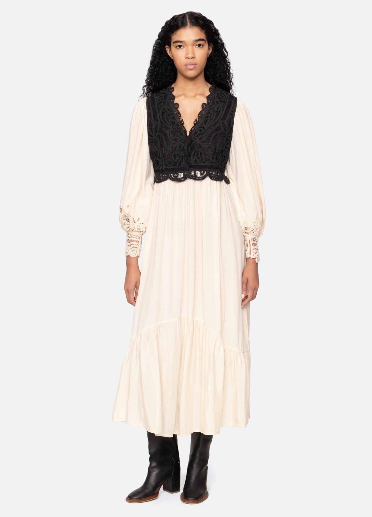 multi-adelina combo dress-front view - 4