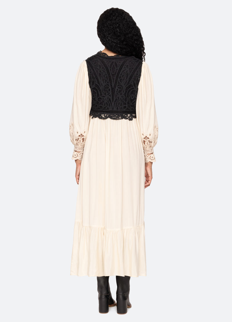 lace combo dress Lace and satin combination for a complete look