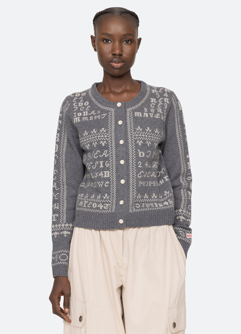 charcoal-kit cardigan-front view - 12