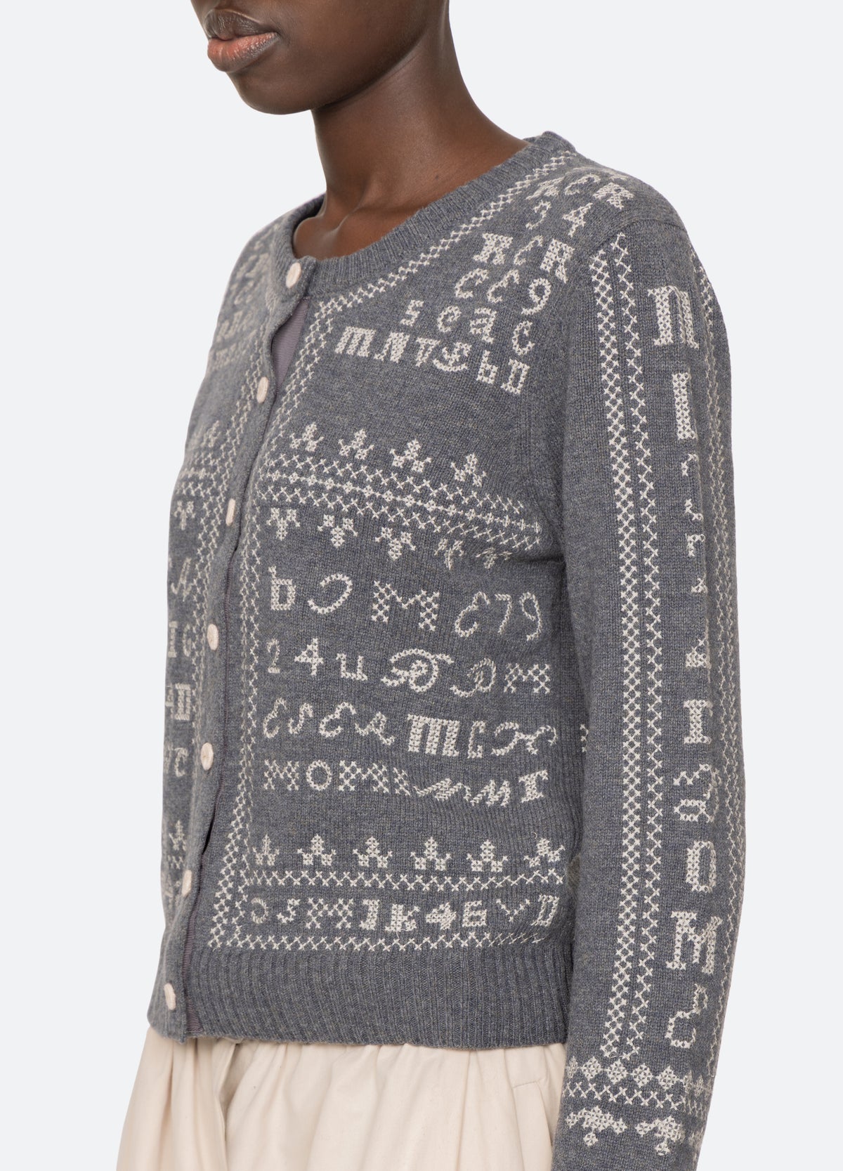 charcoal-kit cardigan-detail view - 16